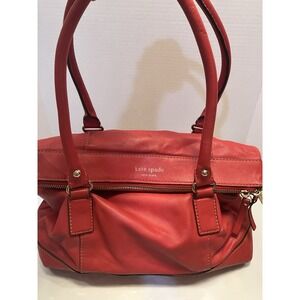 Kate Spade New York Fremont Carmen Convertable Satchel  Red Cowhide Leather Gold
